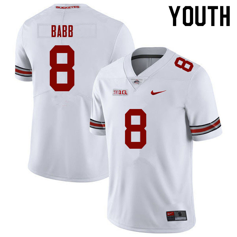 Youth #8 Kamryn Babb Ohio State Buckeyes College Football Jerseys Sale-White
